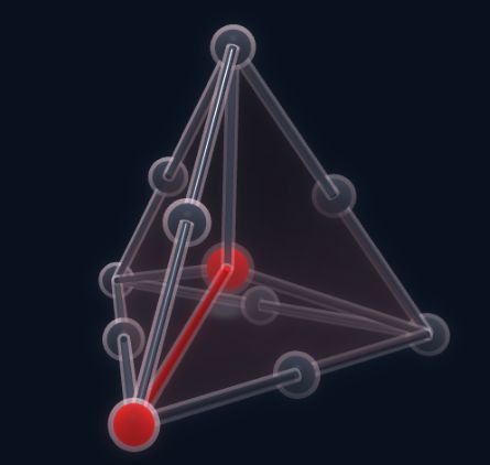 Tetgame help illustration 4: a captured path between two tokens